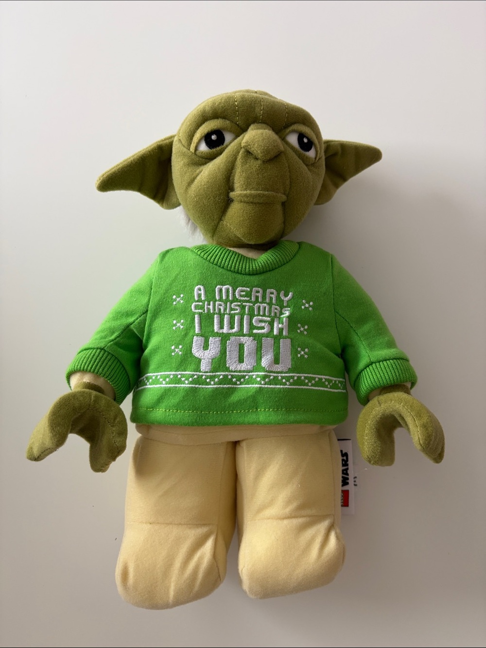 12” Lego Star Wars Yoda Plush - Green Sweater ‘A Merry Christmas I Wish You’